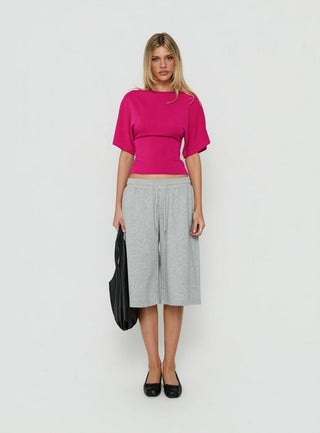 Arazia Cinched Short Sleeve Top Berry