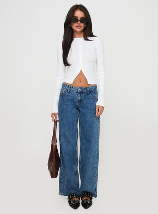 Suzu Long Sleeve Knit Top White