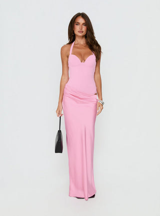 Tayna Draped Maxi Dress Pink