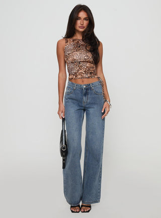 Everlong Mid Rise Straight Leg Jeans Mid Blue Wash