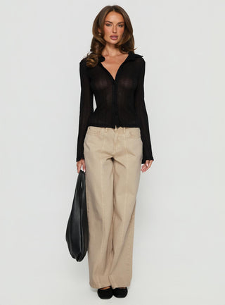 Lando Low Rise Straight Leg Jeans Tan