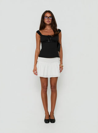 Arroyo Linen Mini Skirt White