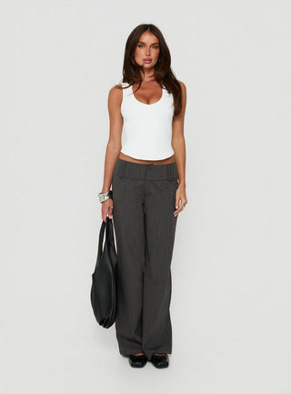 Klarika Lace Up Pants Charcoal