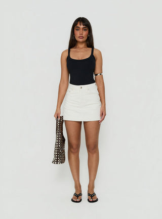 Gazelle Denim Skort White