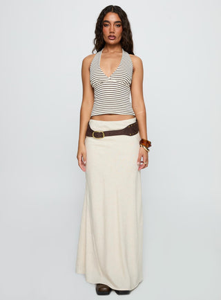Whimsy Halter Top Chocolate  White Stripe