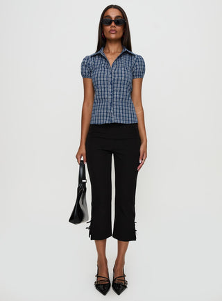 Separate Scenes Button Up Top Blue Check