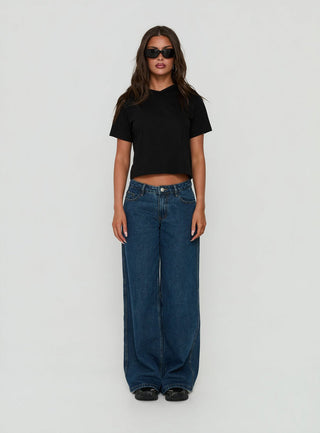 Dealia High V Boxy Tee Black