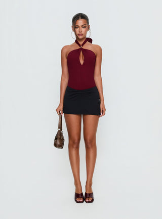 Bridey Cut Out Bodysuit Red