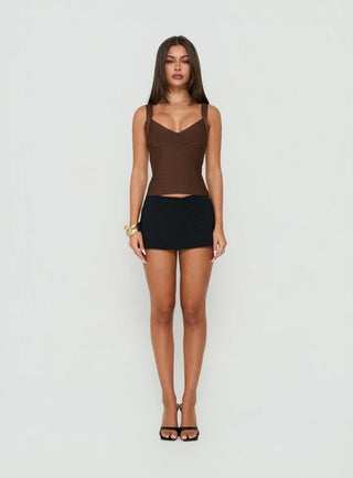 Justina Bandage Top Brown