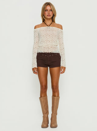 Korrine Off Shoulder Lace Top Cream