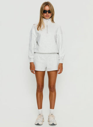 Haelie Fleece Shorts Grey Marle