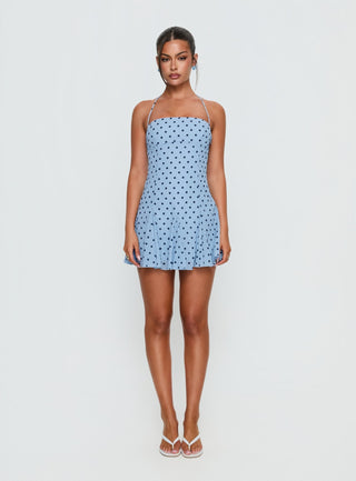 Delamere Mini Dress Blue  Navy Polka
