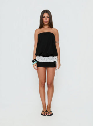 Calina Strapless Romper Black