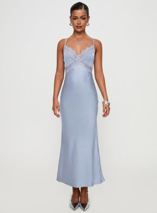 Treasure Bias Cut Maxi Dress Blue