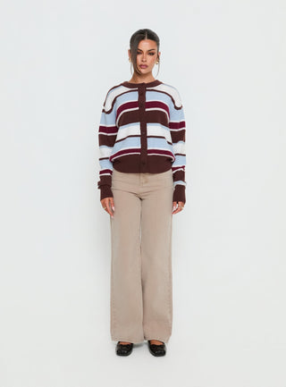 Nicolo High Rise Straight Leg Jeans Concrete