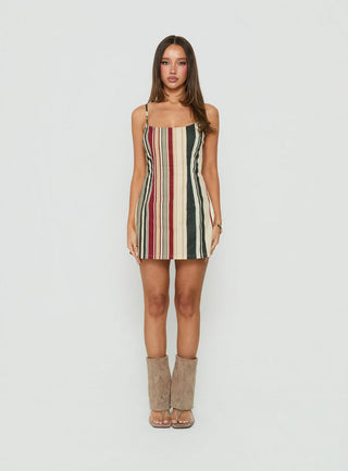 Yumiko Scoop Playsuit Multi Stripe
