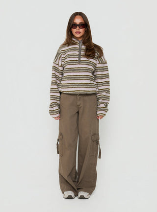 Quinee Polar Fleece Sweatshirt Pink Multi