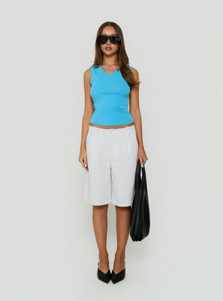Furthest Thing V Neck Sleeveless Top Cyan