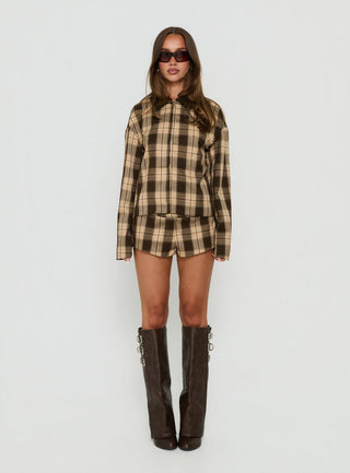 Schnieder Contrast Jacket Brown Check