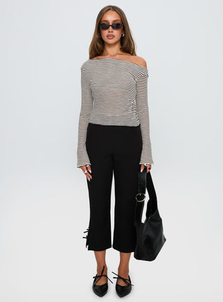 Synergies Long Sleeve Top Brown  White Stripe