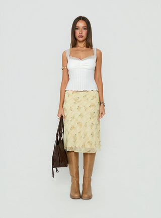 Tovvah Lace Detail Cami Top White