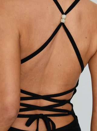 Pasita Halter Tie Up Maxi Dress Black