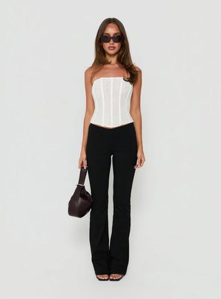 Zeni V Waist Bootleg Pants Black