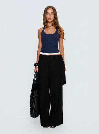 Debee Layered Halter Top Navy  White