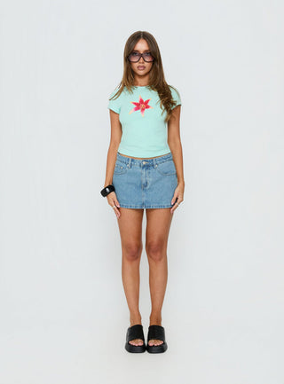 Veyro Micro Denim Skort Mid Blue