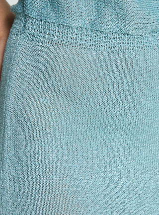 Kysa Off Shoulder Knit Mini Dress Ocean Blue
