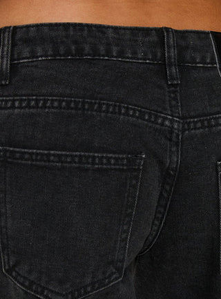 Picco Ultra Low Rise Wide Leg Jeans Washed Black