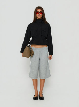 Annisa Funnel Neck Jacket Black