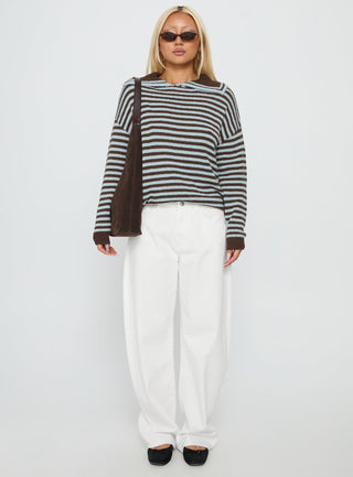 Kaio Mid Rise Barrel Leg Denim Jeans White