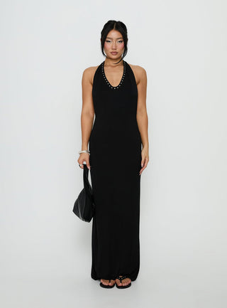 Ascenza Studded Racerback Maxi Dress Black