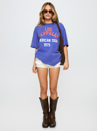 Led Zeppelin Vintage Oversized Graphic Tee Blue