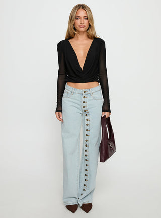 Penny Mid Rise Straight Leg Jeans Light Denim