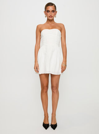 Sybille Strapless Mini Dress White