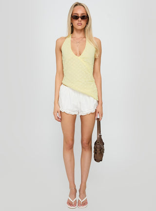 Isabellah Cross Front Halter Top Yellow