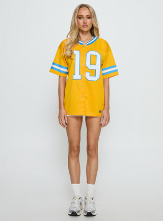 UCLA Football Button Down Jersey Gold