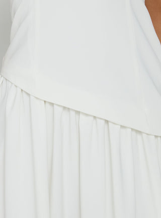 Odela Strapless Drop Waist Maxi Dress White
