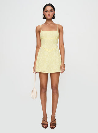 South Of France Mini Dress Yellow