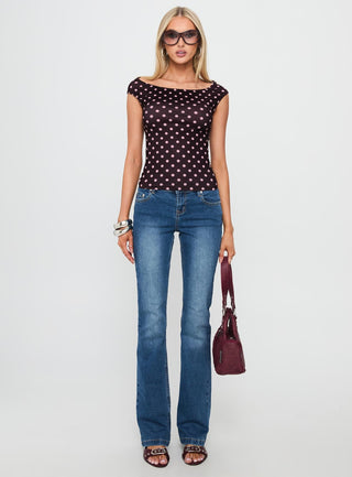 Cheirosa Off Shoulder Top Chocolate  Pink