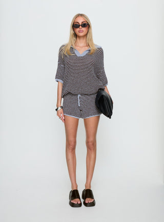 Serenique Knit Shorts Blue  Chocolate