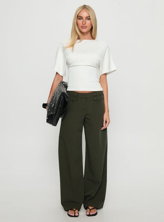 Arazia Cinched Short Sleeve Top White