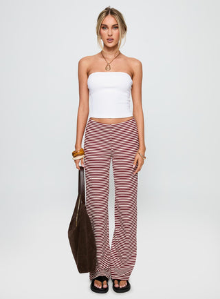 Next To Me Lounge Pant Red  White Stripe