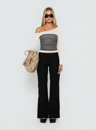 Jordanna Belted Straight Pants Black
