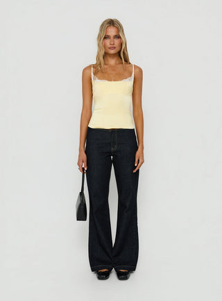 Renaissance Satin Corset Top Lemon