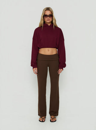 Daily Define Foldover Waist Pants Brown