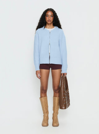 Lexene Zip Through Jumper Baby Blue