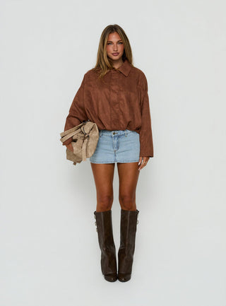 Enlightened Faux Suede Bomber Jacket Caramel